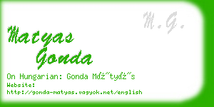 matyas gonda business card